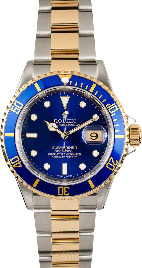 rolex gold and silver blue face|Rolex submariner blue face price.